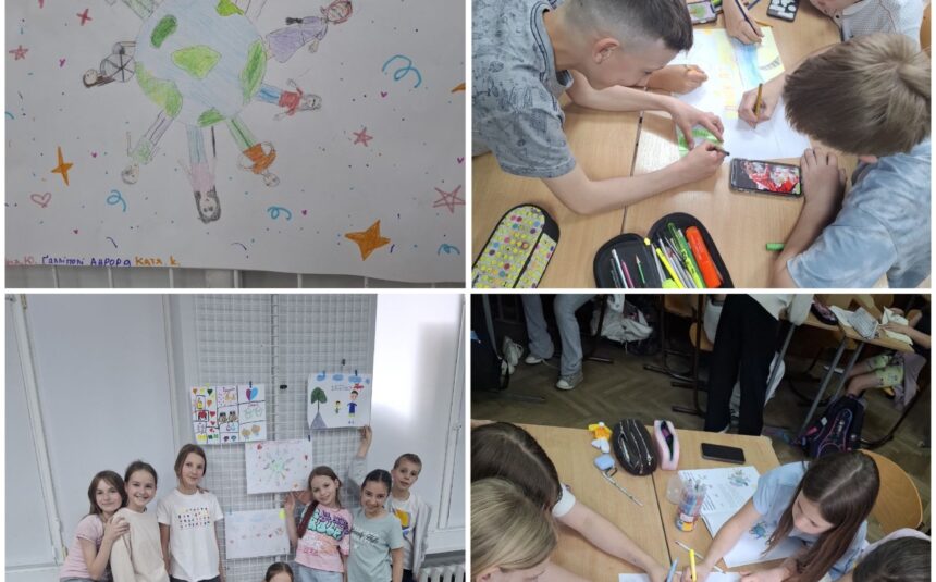 Малюнки на тему Дружба без бар’єрів сворювали учні 1 (5) Г класу в межах Національного тижня безбар’єрності  під керівництвом практичного психолога п. Лесі Куропась.